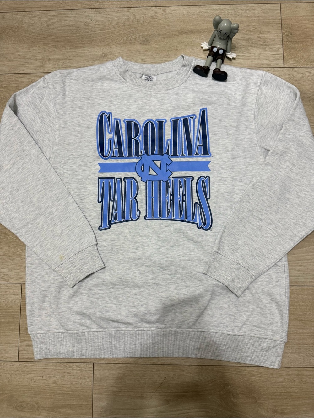 UNC Carolina Tar Heels Crewneck Sweatshirt - Heather Grey - Size XL ⭐️8.5/10